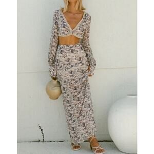 SABO AUBREY FLORAL SKIRT & CROP TOP SET 2 PIECE SIZE SMALL